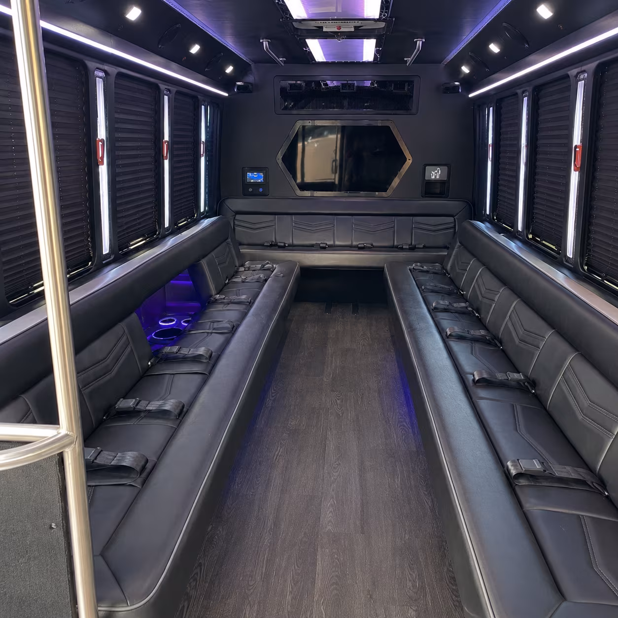 methuen 18 passenger party bus interior