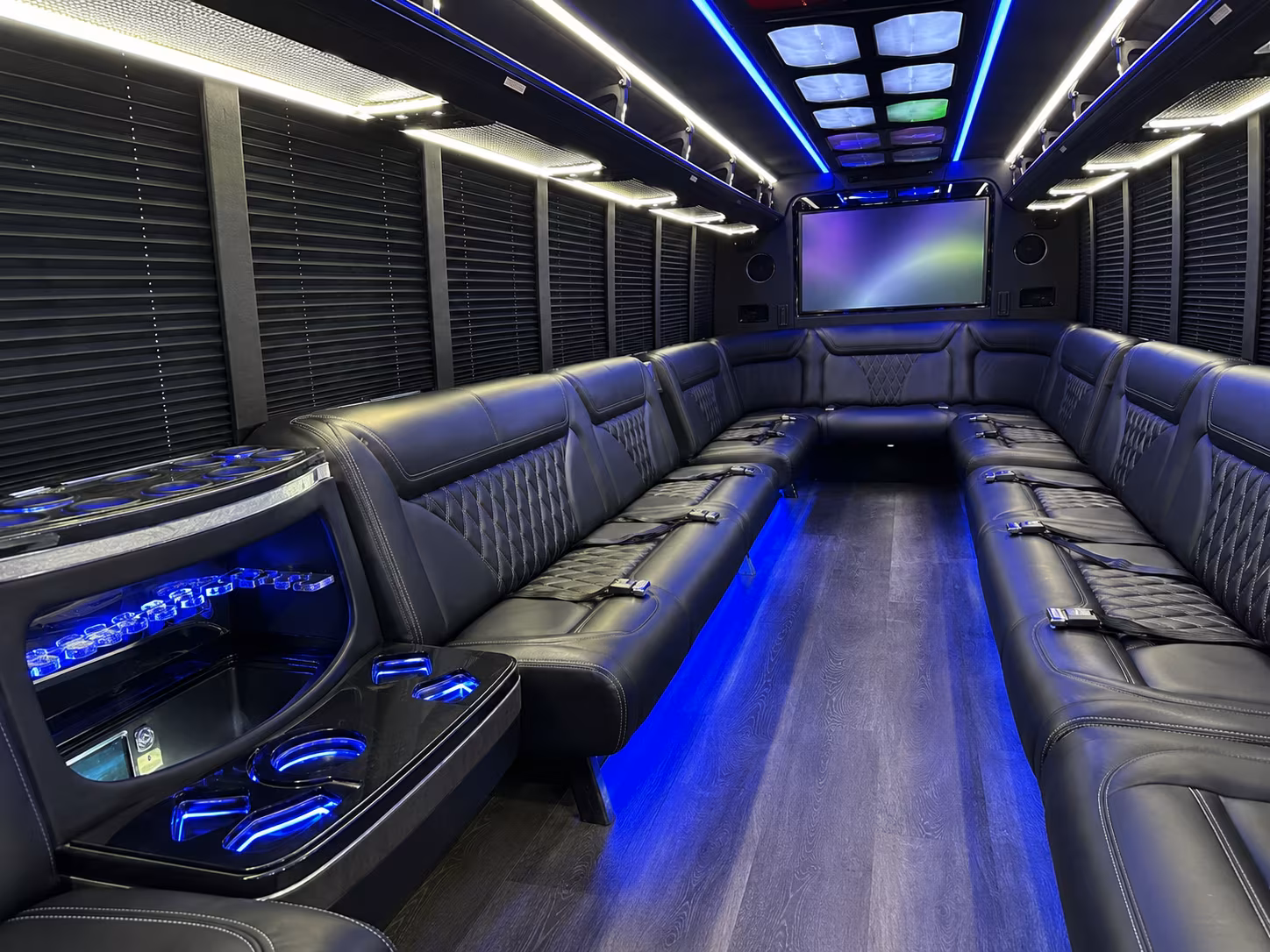 methuen 20 passenger party bus inside
