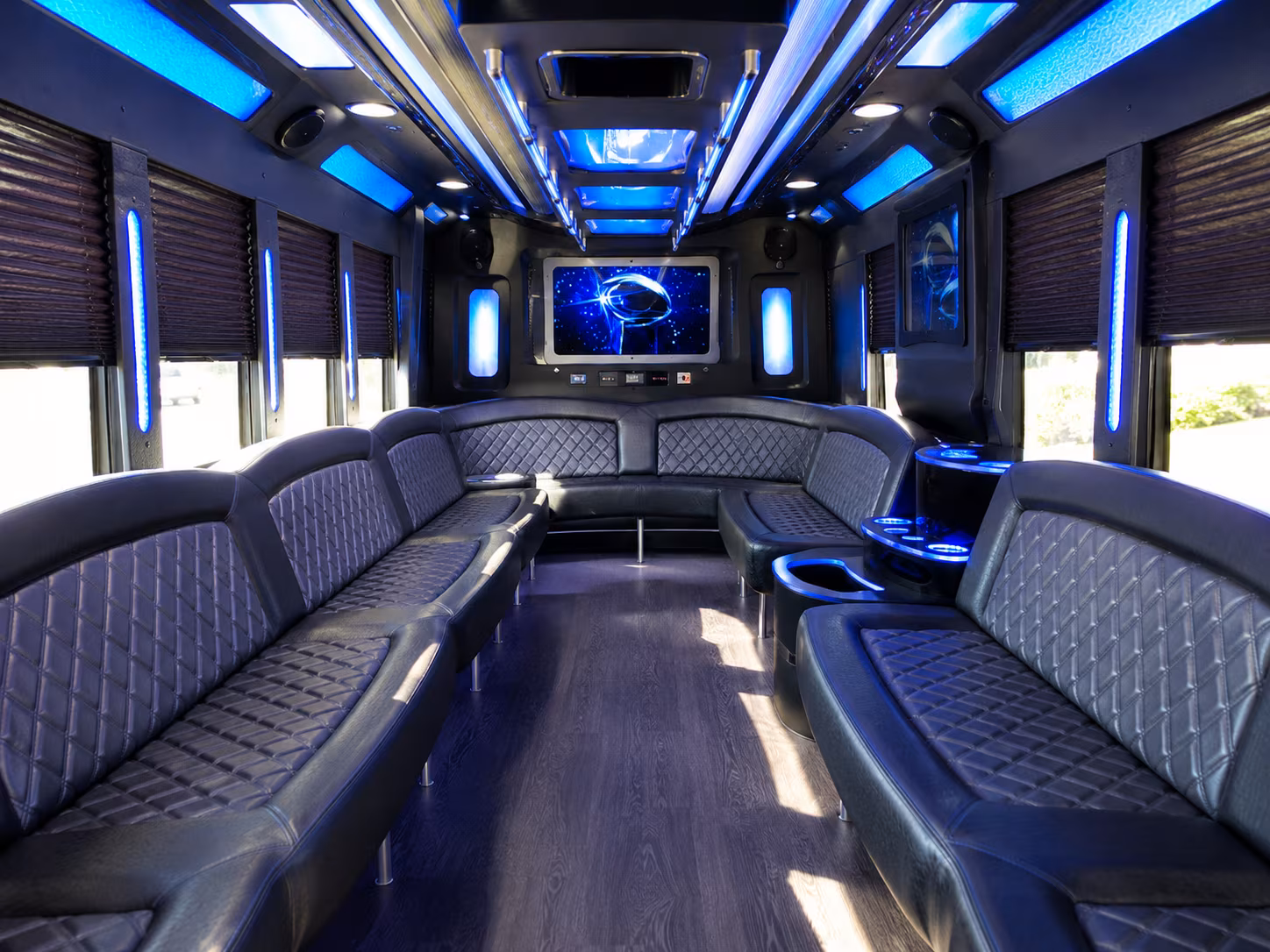 methuen 28 passenger party bus inside