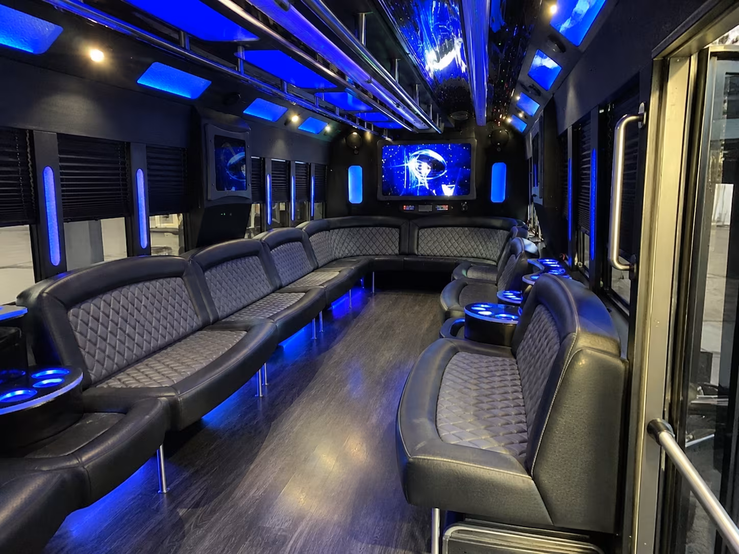 methuen 28 passenger party bus interior