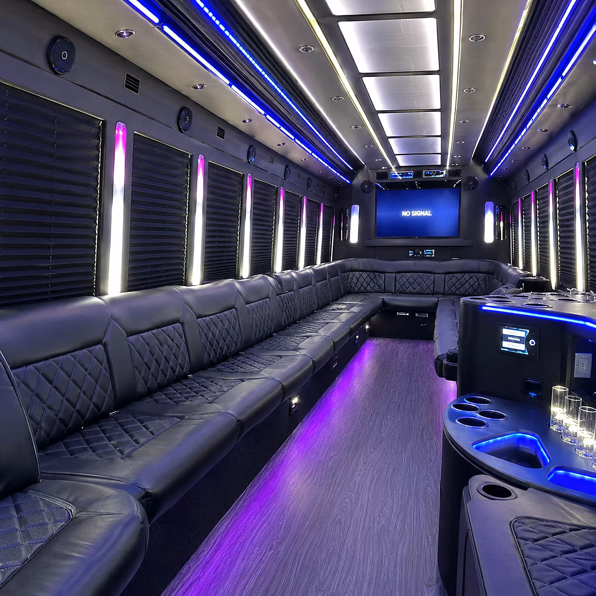 methuen 30 passenger party bus inside